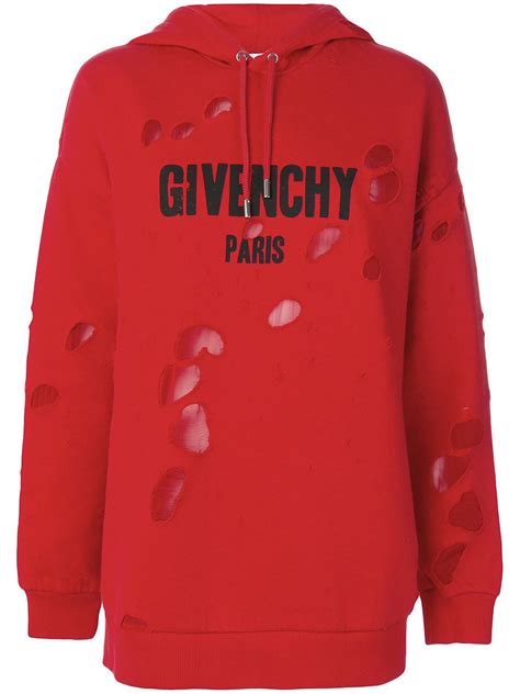 givenchy red jumper mens|givenchy hoodie with holes.